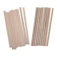 thumbnail image 1 of KLKCMS 20 Pieces Blank Unfinished Wood Square Round Wooden Stick Woodcraft Dowel Rod, 1 of 9