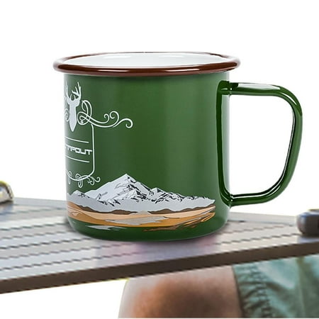 

Geruite Enamel Camping Mugs 300ml Enamelware Mug with Handle Restaurant Coffee Mug Birthday Christmas BBQ Wedding Black Coffee Mugs Set Perfect for Coffee attractively