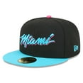 thumbnail image 3 of Men's New Era Black/Turquoise Miami Heat 2025/26 City Edition 59FIFTY Fitted Hat, 3 of 5