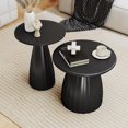 thumbnail image 3 of Outdoor Side Tables Set of 2, Small Round End Table, Weather Resistant Metal Steel Side Table for Patio Yard Balcony Garden Bedside, No Assembly, Black, 3 of 8