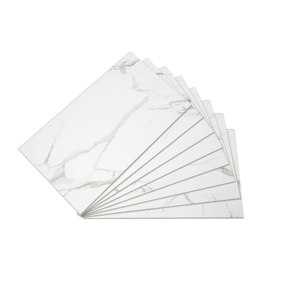 Palisade 25.6in x 14.8in Vinyl Wall Tile in Carrara Marble