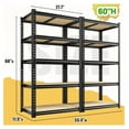 thumbnail image 3 of Set of 2 Storage Shelves, 27.7"W Metal Shelving 2010LBS Garage Shelving Heavy Duty Garage Shelves Adjustable Metal Shelf for Pantry Kitchen Closet Basement Warehouse 11.9"D × 27.7"W × 60"H, 3 of 8