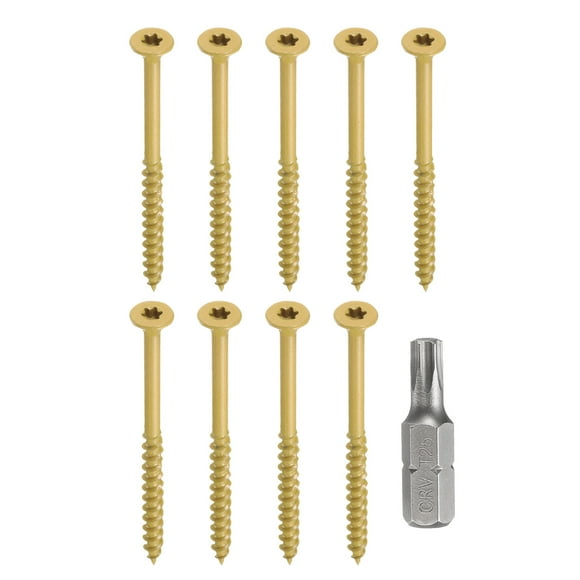 Uxcell 50pcs Deck Screws #10 x 3" Torx Exterior Wood Screws with T25 Drive Bit