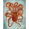 thumbnail image 2 of Fab Funky 26x32 Gold Ornate Wood Framed with Double Matting Museum Art Print Titled - Octopus 2, 2 of 4