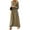 Brown, variant on Women's Maxi Solid Color Shirt Dress Plus Size Classic Everyday Look in Polyester Fabric for Comfort and Easy Care