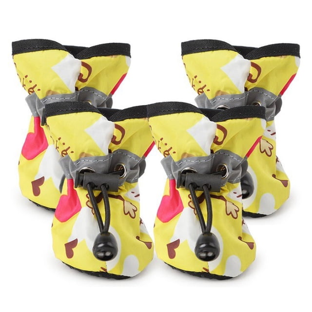 Zapatos impermeables para mascotas, Botas de lluvia antideslizantes para Chihuahua, calzado para gatos pequeños, botines para cachorros, 4 unids/set