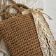 thumbnail image 2 of Bolso de mano para mujer, bandolera con lazo de encaje a la moda, Bolso informal elegante de paja para la playa, 2 of 8
