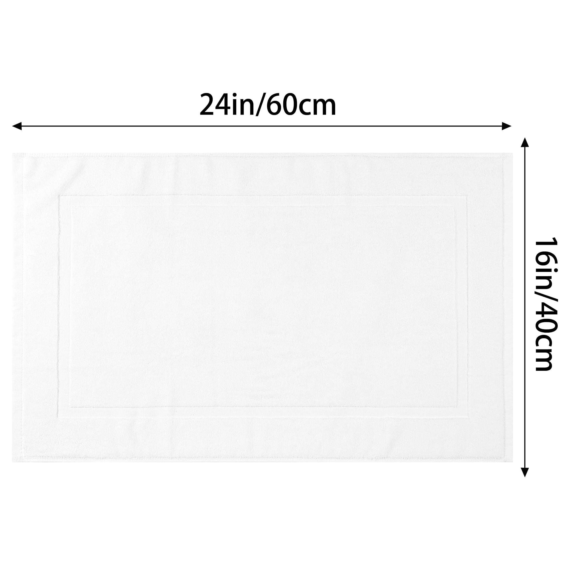 Unique Bargains 3 Pcs Towel Cotton Banded Mat Reversible Step Out Rug White 16" x 24"