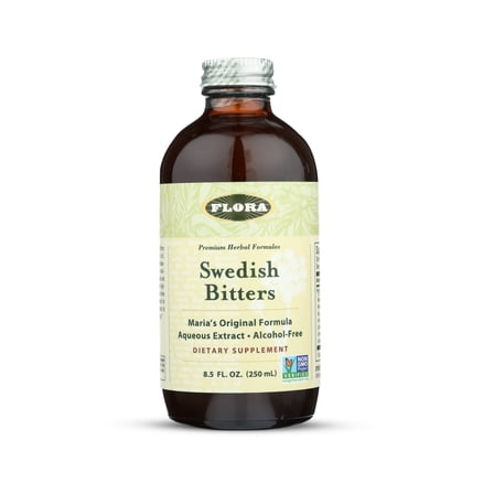 Flora Swedish Digestive Bitters Alcohol-Free 8.5 Fl Oz – Traditional Austrian Digestive Herbs for Digestion Improvement, Acid Reflux, Tummy issues and more