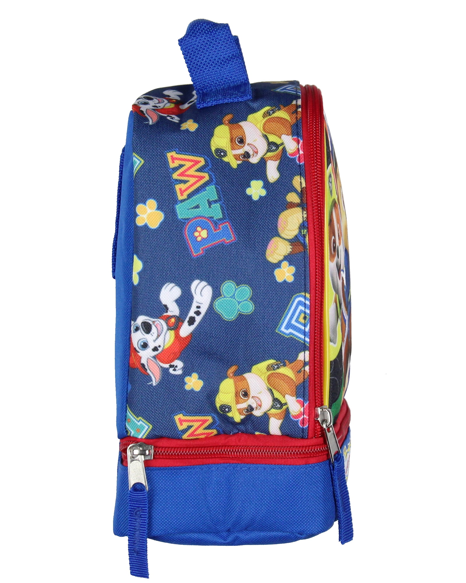 Paw Patrol Lunch Box Skye Rubble Chase Marshall Insulated Dual Compartment Kids Lunch Bag Tote 10"