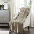 thumbnail image 1 of Tuscany Oversized Quilted Throw with Scalloped Edges Khaki 60x72", 1 of 4