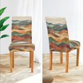 thumbnail image 3 of Yayeee 2 Pack Dining Chair Covers Stretch Parson Chairs Slipcovers Seat Protector, Abstract Wavy Landscape, 3 of 6