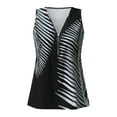 thumbnail image 3 of Gibobby Camiseta sin mangas con estampado floral y cuello en V para mujer, camiseta sin mangas con cremallera, chaleco informal, blusa(Negro,CH), 3 of 5