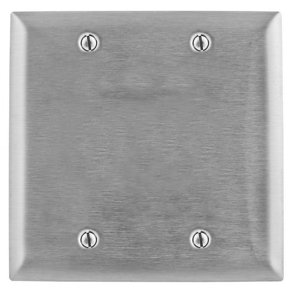 Hubbell SS23 2-Gang Blank Standard Stainless Steel Metallic Plates