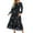 Black, variant on Patlollav Womens Winter Dresses Autumn Small Floral Print Casual Loose Long Sleeve Crew Neck Dress