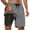 Grey, variant on HOWPAY Mens Swim Trunks Solid Color Quick Dry Elastic Waist Drawstring Swimsuits with Compression Liner Summer Loose Fit Bathing Suit Army Green L
