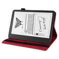 thumbnail image 2 of Case for Amazon New Kindle 11th Gen 6" 2024/2022, Multi-Angle Viewing Folio Stand Smart Shell Embossed Pattern PU Leather Cover with Auto Sleep/Wake Pencil Holder Card Slot Case, Red, 2 of 13