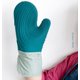 thumbnail image 4 of 2 guantes de silicona gruesos resistentes al calor para horno microondas, guantes para hornear con aislamiento térmico, utensilios de cocina (azul + rojo ladrillo), 4 of 5