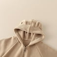 thumbnail image 4 of breaise Toddler Winter Coat Fleece Zip up Hooded Bear Ears Warm Fuzzy Baby Kids Jacket Outerwear Sweater Khaki 3-4Years, 4 of 9