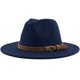 thumbnail image 1 of Sombrero sencillo con cinturón de gamuza y lana, estilo jazz, para otoño e invierno, para mujer, 1 of 6