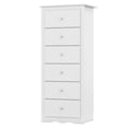 thumbnail image 4 of Gymax Commode Haute à 6 Tiroirs en Bois avec Rails de Guidage de Tiroir en Métal Blanc, 4 of 7