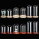 thumbnail image 1 of 12 juegos de campanas de cristal para exhibición, 3 tamaños, mini campanas con base de madera, frascos decorativos con cúpula para botellas de vidrio., 1 of 9