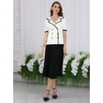 thumbnail image 2 of DARING DIVA Women's Short Sleeve Contrast Color Knit Sweater Cardigan S White, 2 of 6