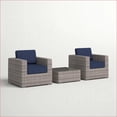 thumbnail image 6 of Patio Set 3-Piece 2-Person Fully Assembled Outdoor Seating with All-Weather Wicker, Sunbrella Cushions | Navy Blue | Wicker, 6 of 9