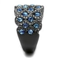 thumbnail image 4 of Womens Light Black Ring Anillo Para Mujer Stainless Steel Ring with Top Grade Crystal in Light Sapphire Rayna, 4 of 4