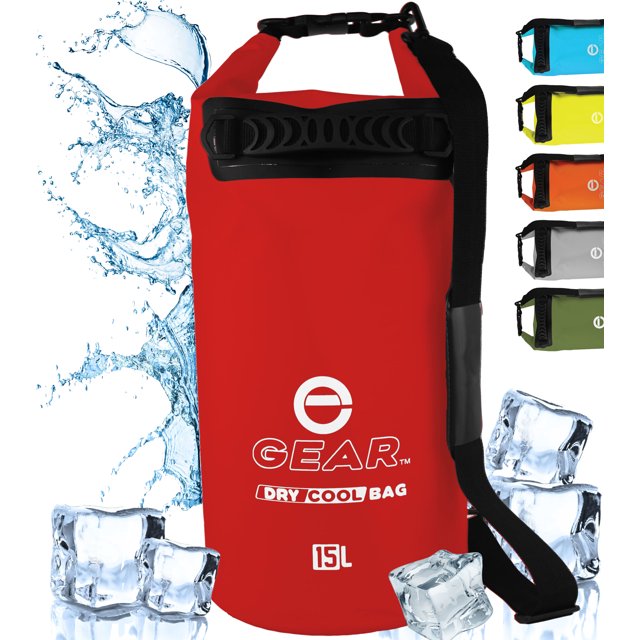 Enthusiast Gear Dry Bag Cooler Roll Top, Insulated, Leak Proof, Collapsible, Waterproof 15L
