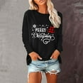 thumbnail image 2 of Holiday Time T-Shirts Femmes Drôle Xmas Graphique Col Rond Chandails en Molleton Léger Chandail Tops Tunique Décontractée Manches Longues Blouse 02-Rose TTTG, 2 of 5