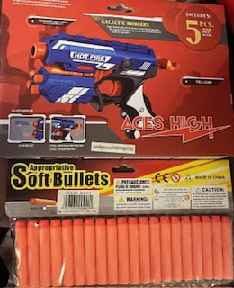 Aces High Galactic Rangers Manual Soft Bullet Gun, 5 Darts + 20 Pk of Darts