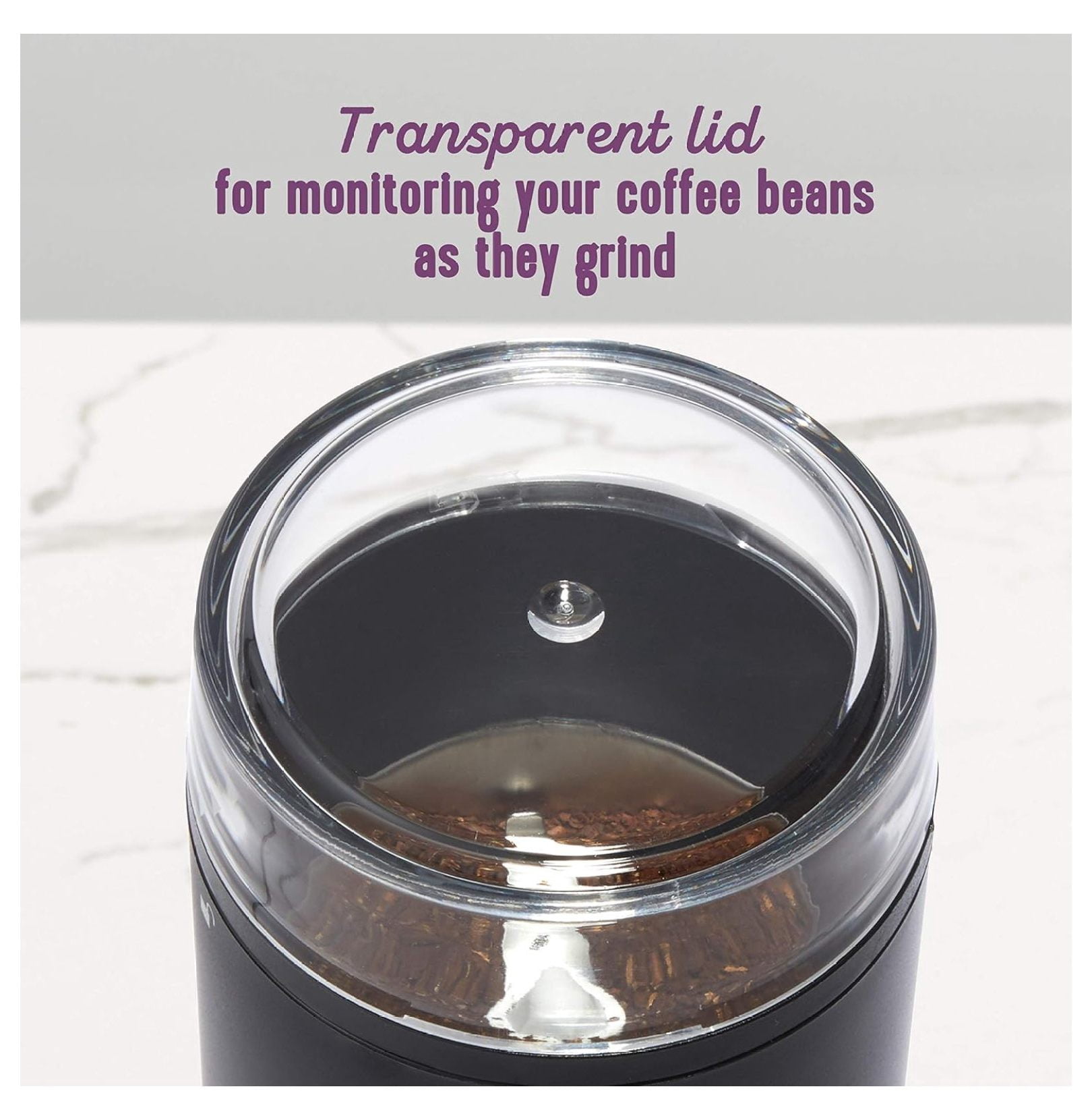 Coffee Grinder Electric, 14 Cup Blade Grinder for Whole Beans, Stainless Steel, Black
