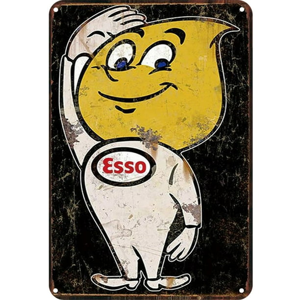 (1) Pintura en Chapa Hierro Rectangular Serie Caligrafía Y Pintura Esso Plano 20*30cm