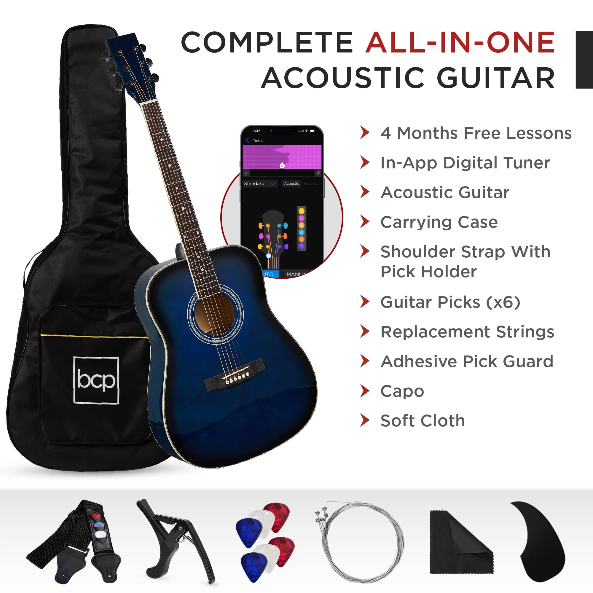 Best Choice Products 41in Full Size All-Wood Acoustic Guitar