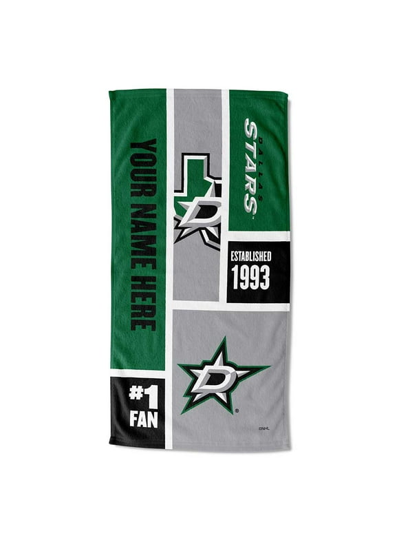 Dallas Stars NHL Colorblock Personalized Beach Towel, 30" x 60"