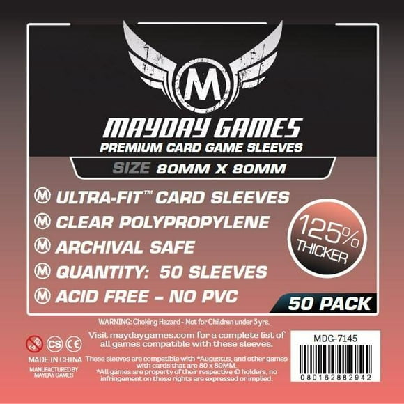 Square Card Sleeves - Medium (80mm x 80mm) Premium (50 sleeves per pack)