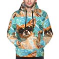 thumbnail image 2 of Bingfone Funny Swimming Chihuahua Men's Drawstring Hoodie Long Sleeve Pocket Sweatshirts-Small, 2 of 6