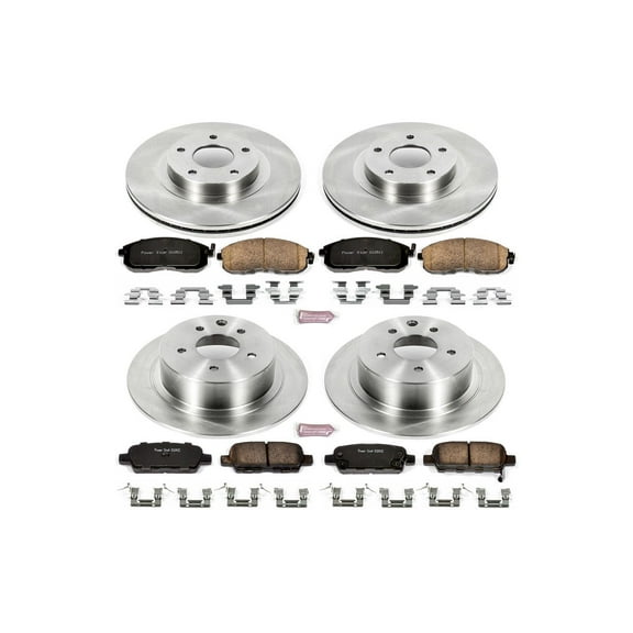 Power Stop Front and Rear Stock Replacement Brake Pad and Rotor Kit KOE2283