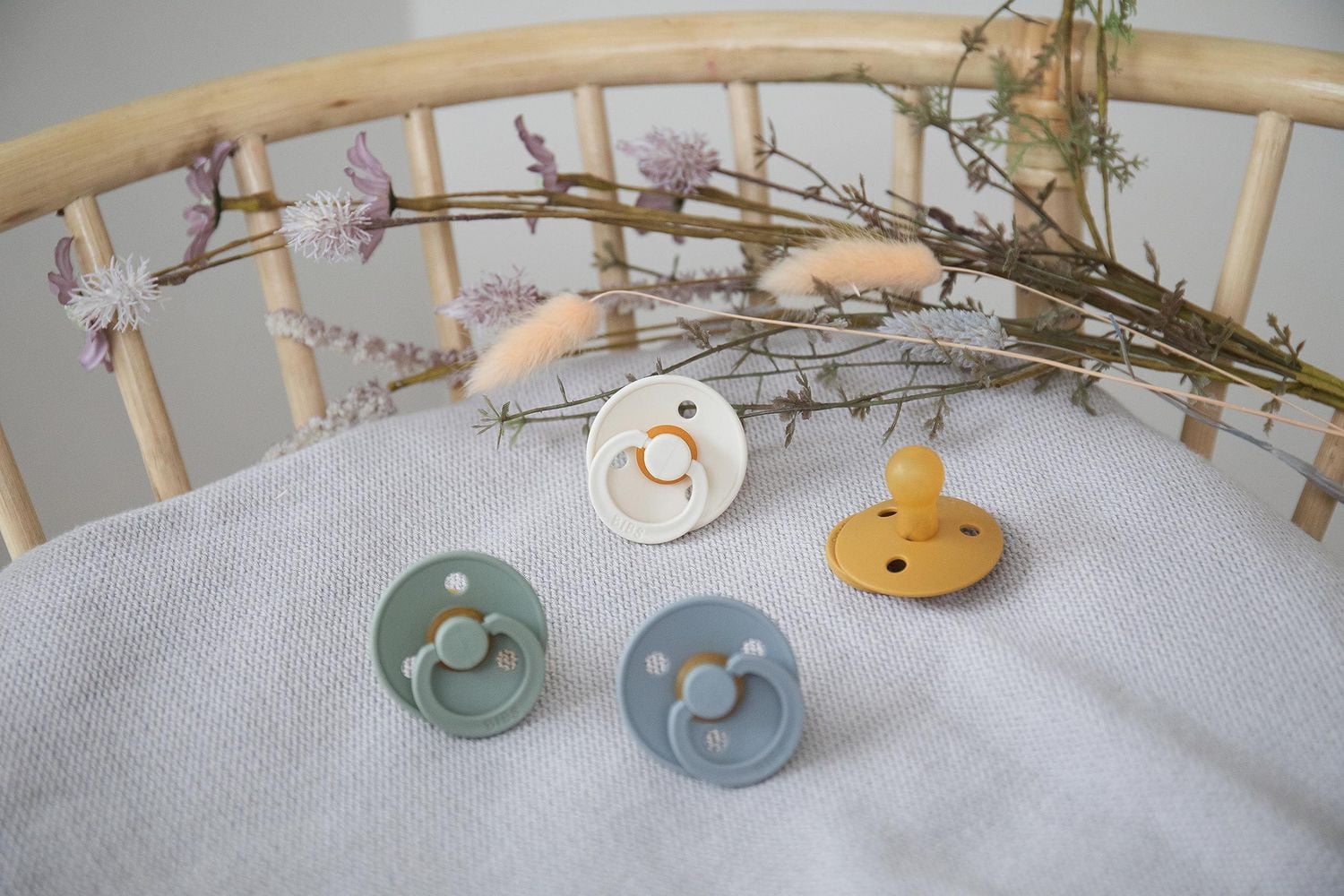 BIBS Pacifiers | Natural Rubber Baby Pacifier | Set of 2 BPA-Free Soothers | Made in Denmark | Size 6-18 Months