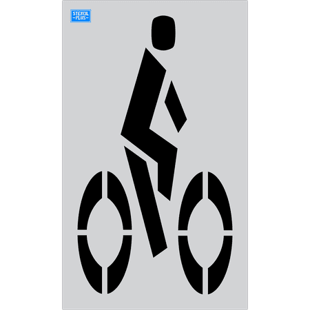 54 Bike Lane Symbol Parking Lot Pavement Marking Stencil Thickness: .060