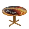 thumbnail image 3 of PIKWEEK American Football Special Sport Ball Theme Elastic Fitted Edged Round Tablecloth Waterproof Anti-Shrink Resistant Reusable Table Cover for Indoor Outdoor Party Picnic Dinner Decor White, 3 of 7