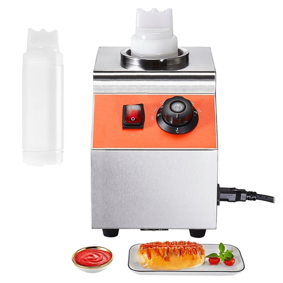 KFFKFF Electrical Container Heater inclusive of Bottle, 0.57 Qt Business Cheese Holder, Warm Chocolate Sauce Heater with 86-185℉ Temp Control, Plastic Container for Nacho Cheese Sauce Heating