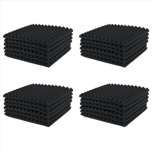 24 Piezas Paneles Acústicos, Tablero de Espuma para Estudio, Baldosas de Cuña de Cortafuegos Absorbentes de Sonido Que Ayudan una Reducir el Eco y el Ruido Innecesario