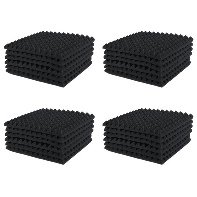 24 Piezas Paneles Acústicos, Tablero de Espuma para Estudio, Baldosas de Cuña de Cortafuegos Absorbentes de Sonido Que Ayudan una Reducir el Eco y el Ruido Innecesario
