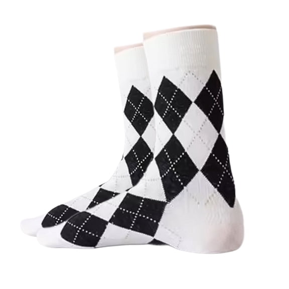 Argyle Socks from the Sock Panda (Quarter Socks) - Black and White