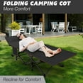 thumbnail image 3 of Foldable Camping Cots for Adults, Double Layer 1200D Cot for Sleeping, Heavy Duty Guest Bed with Mattress Carrying Bag Home, Camping, Office, Vacation,500lb Loading,Black, 3 of 5