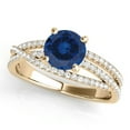 thumbnail image 6 of 1.15 Ct Halo Split Shank Sapphire & Diamond Engagement Ring Crafted - 14K Gold, 6 of 7