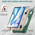 thumbnail image 2 of Dteck Case for iPad Air 13 inch 2025/2024,Heavy Duty Armor Shockproof Kids Case with Rotating Stand & Hand/Shoulder Strap for iPad Air 13-in. M3/M2,Emeraldgreen, 2 of 7