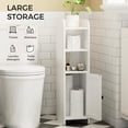 thumbnail image 4 of Small Bathroom Storage Corner Floor Cabinet with Door and Shelves, Beside The Toilet Paper Stand for , Narrow Toilet Paper Cabinet, 9.8" D x 7.9" W x 31" H, White, 4 of 8